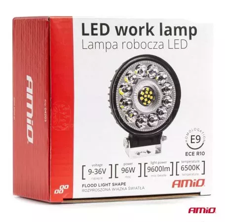 AMIO ΠΡΟΒΟΛΕΑΣ ΕΡΓΑΣΙΑΣ ΣΤΡΟΓΓΥΛΟΣ LED 96W 9-36V 9.600lm 6.500K AWL62 AMIO - 1 ΤΕΜ. 04203/AM 