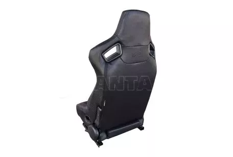 Simoni Racing ΚΑΘΙΣΜΑ EMERSON ΑΝΑΚΛΙΝΟΜΕΝΟ ΟΔΗΓΟΥ ΜΑΥΡΟ/CARBON ΑΠΟ ΟΙΚΟΛΟΓΙΚΟ ΔΕΡΜΑ ΜΕ ΚΟΚΚΙΝΗ ΡΑΦΗ ΜΕ ΣΙΔΗΡΟΔΡΟΜΟ SIMONI RACING - 1 τεμ. SRSRS/11S 
