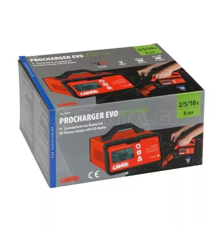 Lampa ΦΟΡΤΙΣΤΗΣ ΜΠΑΤΑΡΙΑΣ PROCHARGER EVO 8STEP 12/24V 2/5/10A 5>120Ah LCD  LAMPA - 1 ΤΕΜ. L7034.4 