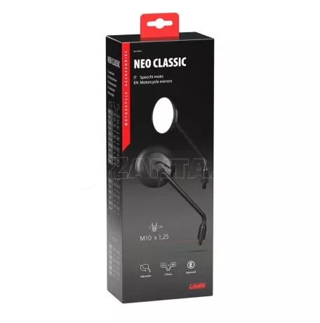 Lampa ΚΑΘΡΕΠΤΕΣ MOTO NEO CLASSIC ΣΤΡΟΓΓΥΛΟΙ M10x1,25 DX ΜΑΥΡΟΙ LAMPA - 2 τεμ. 9163.1-LM 