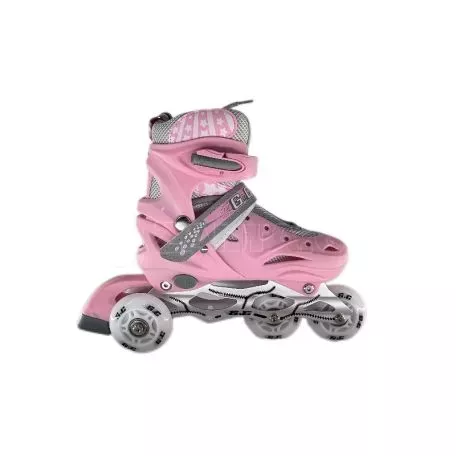 NJ Group Αυξομειούμενα Πατίνια Roller G&C SK10 ΣΕΤ 3 ΣΕ 1 ΡΟΖ/ΓΚΡΙ LED-MEDIUM (33-37) 10-01-011 