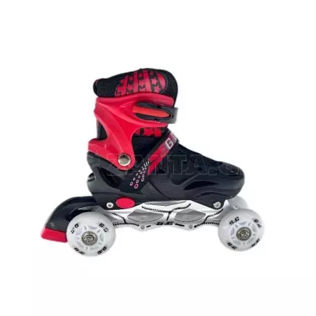 NJ Group Αυξομειούμενα Πατίνια Roller G&C SK10 ΣΕΤ 3 ΣΕ 1 ΜΑΥΡΟ/ΚΟΚΚΙΝΟ LED-MEDIUM (33-37) 10-01-008 