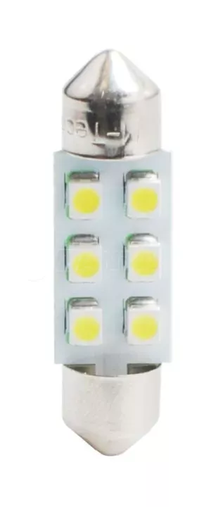M-tech ΛΑΜΠΑΚΙΑ ΠΛΑΦΟΝΙΕΡΑΣ C5W/C10W 12V 0,48W SV8,5 36mm LED 6xSMD3528 ΛΕΥΚΟ 1ΤΕΜ. L028W/MT