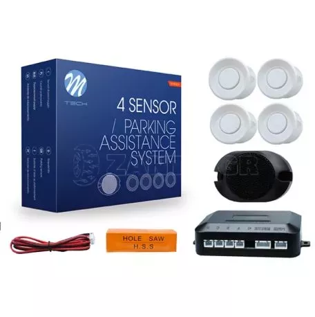 M-tech ΣΥΣΤΗΜΑ ΠΑΡΚΑΡΙΣΜΑΤΟΣ 4 ΜΑΤΙΑ 12V ΛΕΥΚΟ ΜΕ BUZZER (ΔΙΑΜΕΤΡΟ ΑΙΣΘΗΤΗΡΑ 18mm) CP17W/MT 