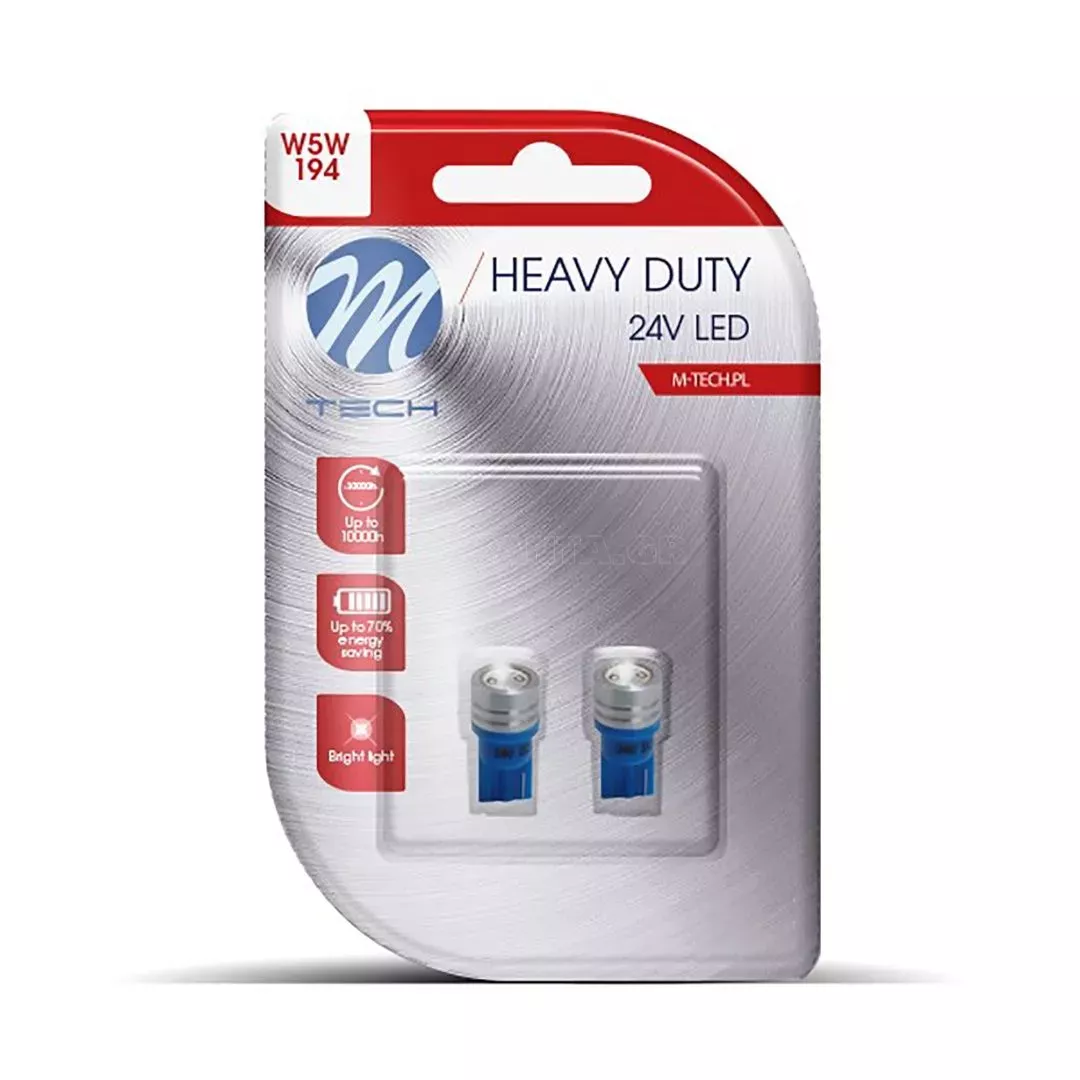 M-tech W5W 24V T10 W1,2X9,5D LED 1XHP ΜΠΛΕ ΔΙΑΘΛΑΣΗ (ΚΑΡΦΩΤΟ ΑΚΑΛΥΚΟ) BLISTER M-TECH - 2 ΤΕΜ. LB915B/MT
