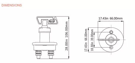 ΔΙΑΚΟΠΤΗΣ ΜΠΑΤΑΡΙΑΣ SEAFLO MASTER SWITCH ΜΕ ΚΛΕΙΔΙ 1000Α 