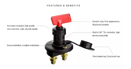 ΔΙΑΚΟΠΤΗΣ ΜΠΑΤΑΡΙΑΣ SEAFLO MASTER SWITCH ΜΕ ΚΛΕΙΔΙ 1000Α 