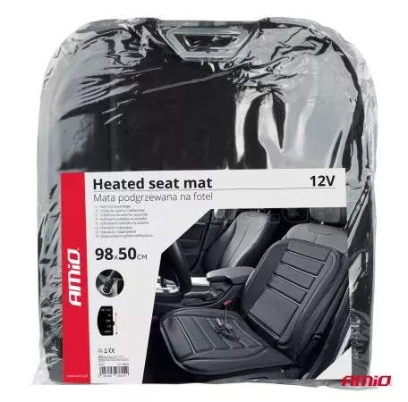 AMIO ΠΛΑΤΟΚΑΘΙΣΜΑ ΘΕΡΜΑΙΝΟΜΕΝΟ 12V 98x50cm ΑΦΡΩΔΕΣ ΥΛΙΚΟ ΚΑΙ ΥΦΑΣΜΑ ΜΑΥΡΟ AMIO - 1 ΤΕΜ. 03624/AM 
