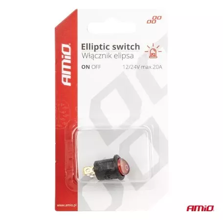 AMIO ΔΙΑΚΟΠΤΗΣ ON/OFF 3 ΕΠΑΦΩΝ 12V 230A ΟΒΑΛ ΚΟΚΚΙΝΟΣ ΦΩΤΙΣΜΟΣ ΑΜΙΟ - 1 ΤΕΜ. 03612/AM 