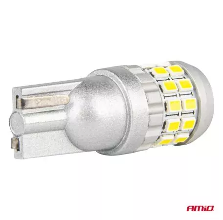AMIO ΛΑΜΠΑΚΙΑ T10 W5W 12V/24V LED CAN-BUS 30xSMD 2016 ΛΕΥΚΟ 5500K ΑΜΙΟ - 2 ΤΕΜ. 04233/AM 