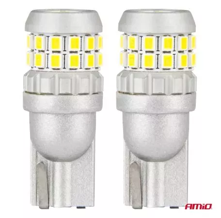 AMIO ΛΑΜΠΑΚΙΑ T10 W5W 12V/24V LED CAN-BUS 30xSMD 2016 ΛΕΥΚΟ 5500K ΑΜΙΟ - 2 ΤΕΜ. 04233/AM 
