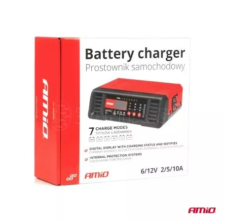AMIO ΦΟΡΤΙΣΤΗΣ ΜΠΑΤΑΡΙΑΣ 6/12V max10A ΨΗΦΙΑΚΟΣ AMIO - 1 τεμ. 04056/AM 