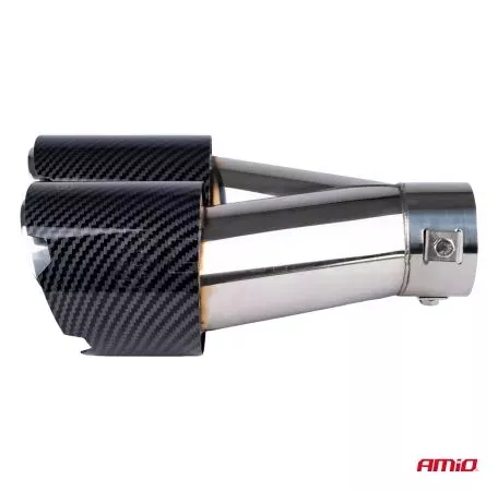 AMIO ΑΚΡΟ (ΜΠΟΥΚΑ) ΕΞΑΤΜΙΣΗΣ ΔΙΠΛΗ ΑΠΟΛΗΞΗ MT-029C RIGHT AKR ΧΡΩΜΙΟ/CARBON Φ32-52 245x(89χ2)mm AMIO - 1 τεμ. 04070/AM 