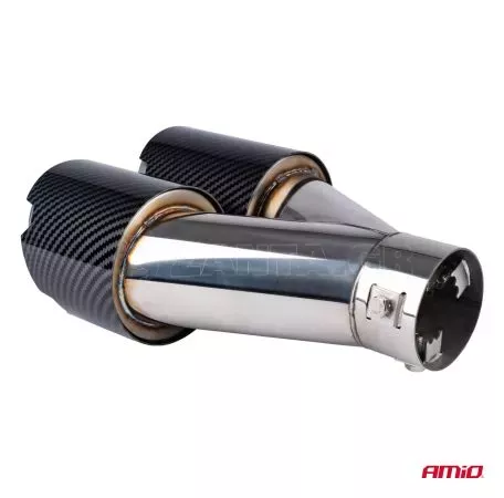 AMIO ΑΚΡΟ (ΜΠΟΥΚΑ) ΕΞΑΤΜΙΣΗΣ ΔΙΠΛΗ ΑΠΟΛΗΞΗ MT-029C RIGHT AKR ΧΡΩΜΙΟ/CARBON Φ32-52 245x(89χ2)mm AMIO - 1 τεμ. 04070/AM 