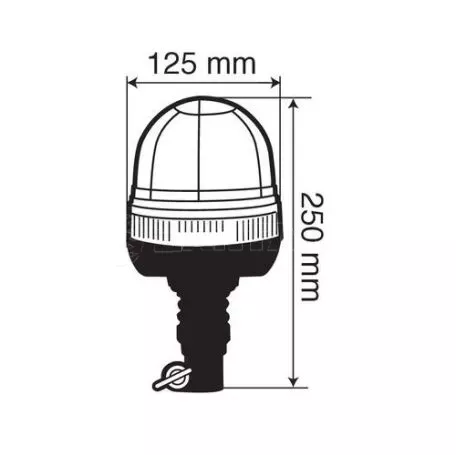 Lampa Φάρος βιδωτός Ελαστικός  RL-3 12V/24V με DIN 125x250mm L7300.7 