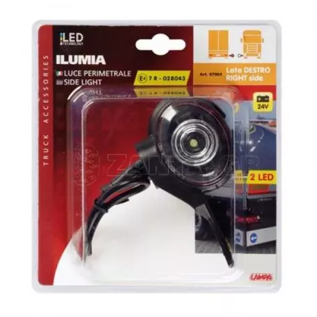 Lampa ΦΩΣ ΟΓΚΟΥ ΦΟΡΤΗΓΟΥ ILUMIA 24V 2LED ΛΕΥΚΟ/ΚΟΚΚΙΝΟ ΔΕΞΙ 1ΤΕΜ. L9790.1 
