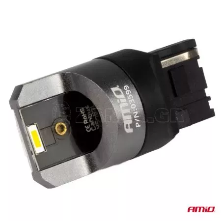 AMIO ΛΑΜΠΑΚΙΑ W21W 12/24V 6.000K 2SMD LED FULL CAN-BUS ΛΕΥΚΑ PRO SERIES AMIO - 2 Τεμ. 03599/AM 