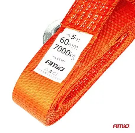 AMIO ΙΜΑΝΤΑΣ ΡΥΜΟΥΛΚΗΣΗΣ TOW ROPE 60mm 7000KG 5m ΚΟΚΚΙΝΟ AMIO - 1 τεμ. 03991/AM 