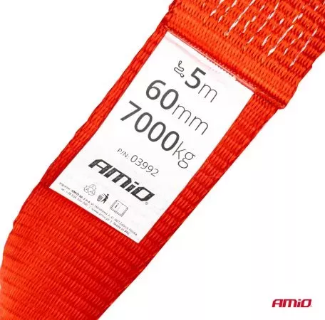AMIO ΙΜΑΝΤΑΣ ΡΥΜΟΥΛΚΗΣΗΣ TOW ROPE H+U 60mm 7000KG ΚΟΚΚΙΝΟ AMIO - 1 τεμ. 03992/AM 
