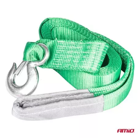 AMIO ΙΜΑΝΤΑΣ ΡΥΜΟΥΛΚΗΣΗΣ TOW ROPE H+U ΠΡΑΣΙΝΟ 75mm 8000KG 5m AMIO - 1 τεμ. 03994/AM 