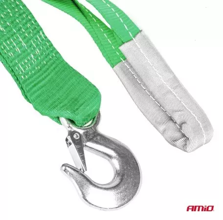 AMIO ΙΜΑΝΤΑΣ ΡΥΜΟΥΛΚΗΣΗΣ TOW ROPE H+U ΠΡΑΣΙΝΟ 75mm 8000KG 5m AMIO - 1 τεμ. 03994/AM 