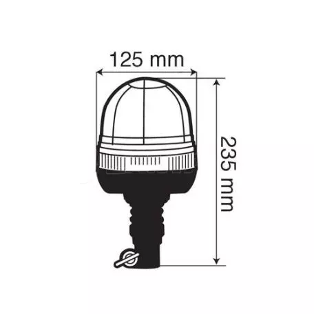 Lampa Φάρος με ελαστική βάση RH-3 12V/24V με DIN 125x235mm L7300.2 
