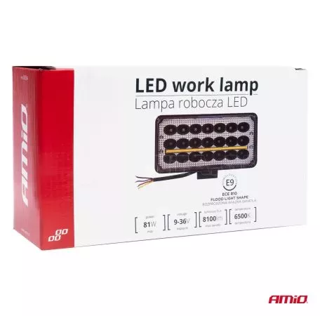 AMIO ΠΡΟΒΟΛΕΑΣ ΕΡΓΑΣΙΑΣ WORKING LAMP 27xSMD 81W 9-36V 225x110x60mm AWL43 ΑMiO - 1 TEM. 03254/AM 
