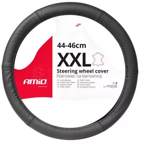 AMIO ΚΑΛΥΜΜΑ ΤΙΜΟΝΙΟΥ ΑΠΟ ΤΕΧΝΟΔΕΡΜΑ (ΧΧL) 43-45cm SWC-50-ΧΧL ΣΕ ΜΑΥΡΟ ΧΡΩΜΑ ΤΡΥΠΗΤΟ ΜΕ ΜΑΥΡΕΣ ΡΑΦΕΣ AMIO - 1 ΤΕ 03559/AM 