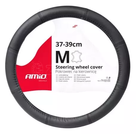 AMIO ΚΑΛΥΜΜΑ ΤΙΜΟΝΙΟΥ ΑΠΟ ΤΕΧΝΟΔΕΡΜΑ 37-39CM SWC-48-M ΣΕ ΜΑΥΡΟ ΧΡΩΜΑ ΜΕ ΜΑΥΡΕΣ ΡΑΦΕΣ AMIO - 1 ΤΕΜ. 03546/AM 