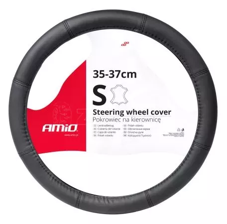 AMIO ΚΑΛΥΜΜΑ ΤΙΜΟΝΙΟΥ ΔΕΡΜΑTINO 35-37CM SWC-48-S ΣΕ ΜΑΥΡΟ ΧΡΩΜΑ ΜΕ ΜΑΥΡΕΣ ΡΑΦΕΣ AMIO - 1 ΤΕΜ. 03545/AM 