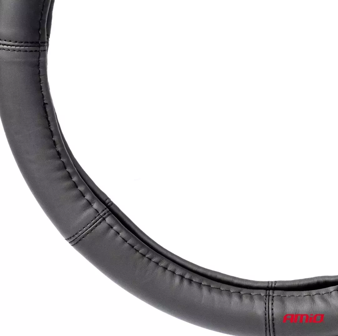 AMIO ΚΑΛΥΜΜΑ ΤΙΜΟΝΙΟΥ ΔΕΡΜΑTINO 35-37CM SWC-48-S ΣΕ ΜΑΥΡΟ ΧΡΩΜΑ ΜΕ ΜΑΥΡΕΣ ΡΑΦΕΣ AMIO - 1 ΤΕΜ. 03545/AM
