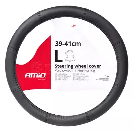 AMIO ΚΑΛΥΜΜΑ ΤΙΜΟΝΙΟΥ ΑΠΟ ΤΕΧΝΟΔΕΡΜΑ 39-41CM SWC-48-L ΣΕ ΜΑΥΡΟ ΧΡΩΜΑ ΜΕ ΜΑΥΡΕΣ ΡΑΦΕΣ AMIO - 1 ΤΕΜ. 03547/AM 