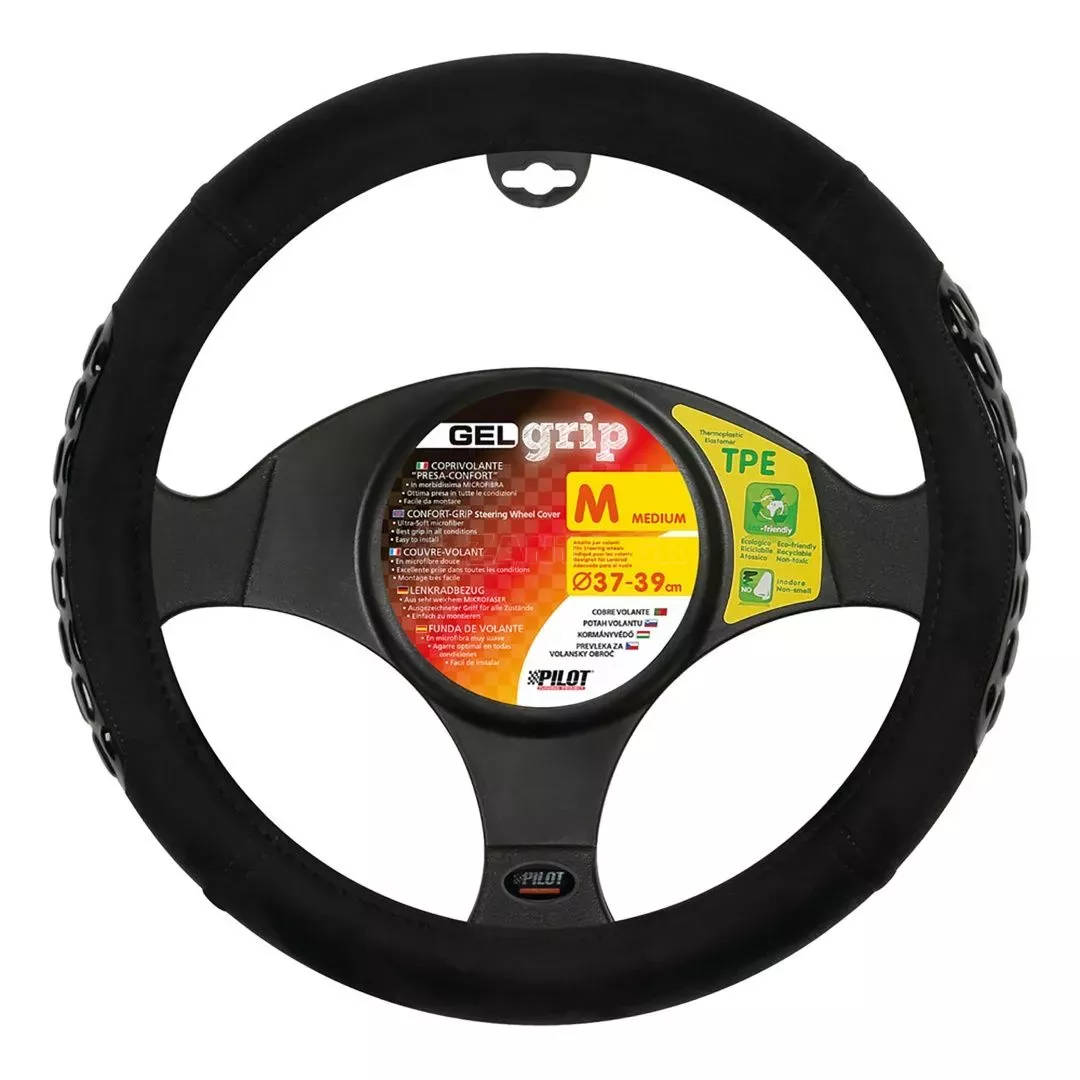 Lampa ΚΑΛΥΜΜΑ ΤΙΜΟΝΙΟΥ GEL GRIP (M) 37/39cm ΜΙΚΡΟΦΙΜΠΡΑ ΜΑΥΡΟ ΑΟΣΜΟ ECO-FRIENDLY L3294.9