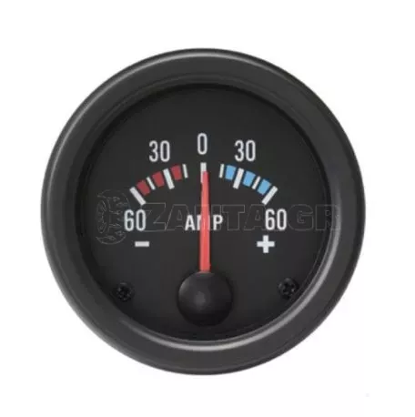 Simoni Racing ΑΜΠΕΡΟΜΕΤΡΟ ΜΑΥΡΟ 52mm 2'' BLACK LINE -60>60amp ΟΡΓ/AM/B 