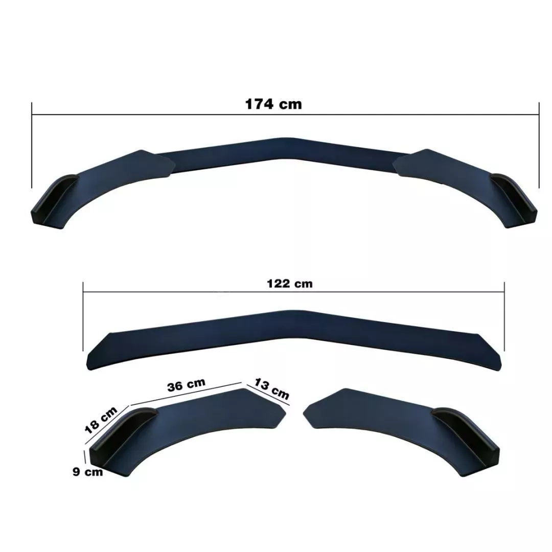 Simoni Racing ΔΙΑΚΟΣΜΗΤΙΚΟ SPOILER ΠΡΟΦΥΛΑΚΤΗΡΑ LIP SPLITTER ΜΑΥΡΟ LOOK 3ΤΕΜ. SRUB