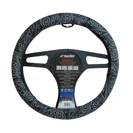 Simoni Racing ΚΑΛΥΜΜΑ ΤΙΜΟΝΙΟΥ BANDANA BLACK ΟΙΚΟΛΟΓΙΚΟ ΔΕΡΜΑ ΜΑΥΡΟ (M) 37-39cm  SIMONI RACING - 1 TEM SRCVT/66N 
