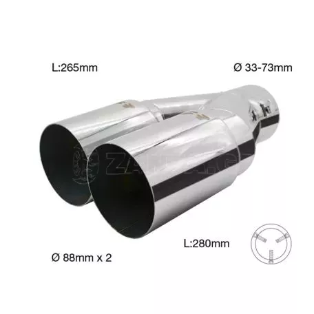 Simoni Racing ΑΚΡΟ (ΜΠΟΥΚΑ) ΕΞΑΤΜΙΣΗΣ ΔΙΠΛΗ ΑΠΟΛΗΞΗ 33>73mm (ΜΗΚΟΣ: 280mm/ ΔΙΑΜΕΤΡΟΣ ΕΞΩΤΕΡΙΚΗ 88mmX2) SIMONI RACING - 1 TEM. SRTRX/107 