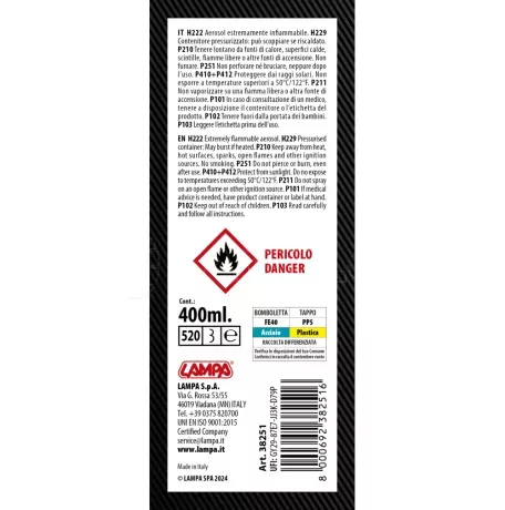 Lampa ΛΙΠΑΝΤΙΚΟ ΚΑΙ ΠΡΟΣΤΑΤΕΥΤΙΚΟ ΣΠΡΕΙ ΠΛΑΣΤΙΚΩΝ/ΜΕΤΑΛΛΩΝ GRAN PREE SVITAX 200ml LAMPA - 1 ΤΕΜ. L3825.1 