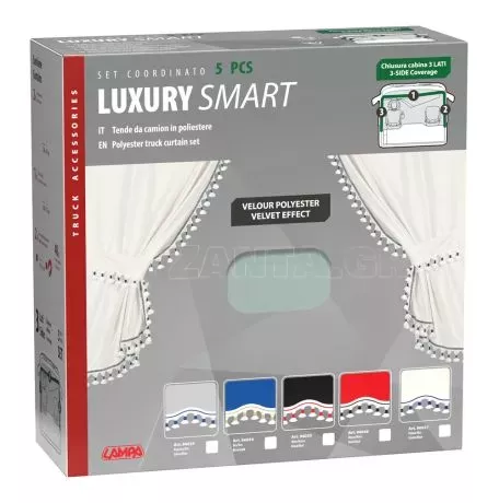 Lampa ΚΟΥΡΤΙΝΕΣ ΝΤΑΛΙΚΑΣ LUXURY SMART ΑΣΗΜΙ/ΜΠΛΕ ΣΕΤ LAMPA - 5 ΤΕΜ. L9603.3 