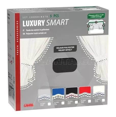 Lampa ΚΟΥΡΤΙΝΕΣ ΝΤΑΛΙΚΑΣ LUXURY SMART ΜΑΥΡΟ/ΚΟΚΚΙΝΟ ΣΕΤ LAMPA - 5 ΤΕΜ. L9603.5 