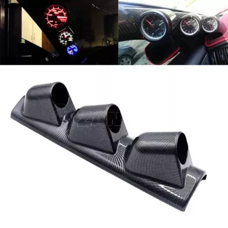 Βάση Για Όργανα Κολώνας Τριπλή (3 x 52mm) Carbon Look Prosport 