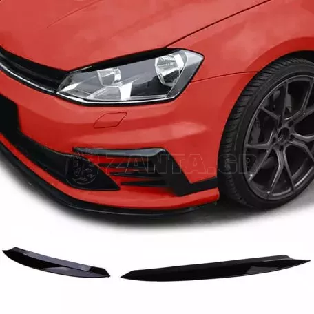 Φρυδάκια Μπροστινών Φαναριών Για VW Golf 7 12-21 Evil Eye Μαύρο Γυαλιστερό 2 Τεμάχια 