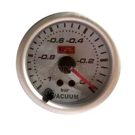 Όργανο Υποπίεσης Αέρα Vacuum Auto Gauge Λευκό 52mm Με 7 Χρώματα 