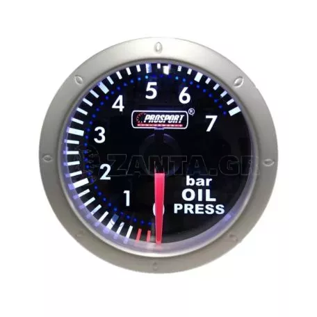 Όργανο Πίεσης Λαδιού Prosport Diamond Mirror Look Φιμέ 52mm 