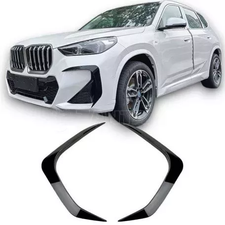 Μπροστινά Spoiler Flaps Για Bmw X1 U11 2022+ M-Packet Γυαλιστερό Μαύρο 2 Τεμάχια 