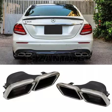 Μπούκες Εξάτμισης Για Mercedes-Benz E-Class W213 16+ / GLC-Class (X253/C253) 15-17 Amg Look 2 Τεμάχια 