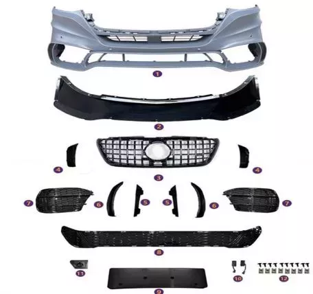 Μπροστινός Προφυλακτήρας Για Mercedes-Benz Sprinter W907 2017-2023 Amg GT Look Με Μάσκα Panamericanal & Canards 