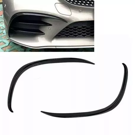 Splitters Μπροστινού Προφυλακτήρα Για Mercedes-Benz C-Class W205 / C205 / S205 2014-2018 Amg Line Έκδοση Γυαλιστερό Μαύρο 2 Τεμάχια 