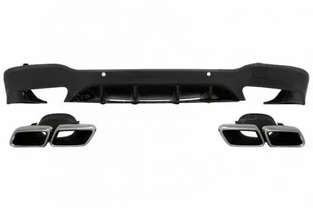 Diffuser Πίσω Προφυλακτήρα Για Mercedes-Benz GLC SUV X253 2015-2019 GLC63 Amg Look Για Amg Sport Line Προφυλακτήρες Σετ Με Μπούκες Χρωμίου 