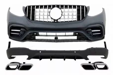 Body Kit Για Mercedes-Benz GLC SUV X253 2015-2019 Amg Line GLC63Amg Look Με Προφυλακτήρες, Μάσκα, Μπούκες 